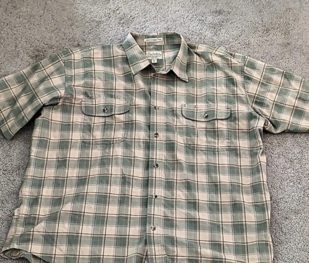 Cabela's Soft Canvas Trail Short Sleeve Plaid Shirt Plaid Short Sleeve Shirt